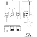 Shower tap Wall-mounted external part 2 way 3 holes material: Brass thermostatic with hand shower, hose and holder, color: Chrome surface: Glossy Wall-mounted - external part Shower tap Wall-mounted external part 2 way 3 holes material: Brass thermostatic with hand shower, hose and holder, color: Chrome surface: Glossy Wall-mounted - external part