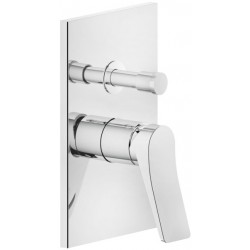 Shower tap Wall-mounted external part 2 way material: Brass mixer With plate without hand shower, hose and holder, color: Chrome surface: Glossy Wall-mounted - external part