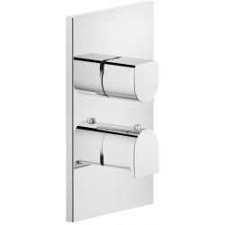 Shower tap Wall-mounted external part 2 way material: Brass thermostatic With plate without hand shower, hose and holder, color: Chrome surface: Glossy Wall-mounted - external part