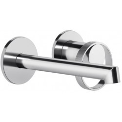 Wash basin tap Wall-mounted - external part 2 holes mixer Without waste, color: Chrome 17,5-20,5cm material: Brass surface: Glossy Wall-mounted - external part