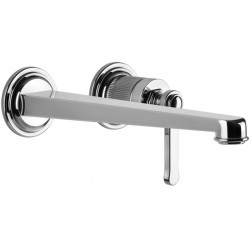 Wash basin tap Wall-mounted - external part 2 holes mixer Without waste, color: Chrome 24,3cm material: Brass surface: Glossy Wall-mounted - external part
