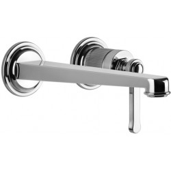 Wash basin tap Wall-mounted - external part 2 holes mixer Without waste, color: Chrome 20,1cm material: Brass surface: Glossy Wall-mounted - external part