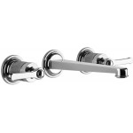 Wash basin tap Wall-mounted - external part 3 holes dual-level Without waste, color: Chrome 20,1cm material: Brass surface: Glossy Wall-mounted - external part