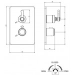 Shower tap Wall-mounted external part 2 way material: Brass thermostatic With plate without hand shower, hose and holder, color: Chrome surface: Glossy Wall-mounted - external part
