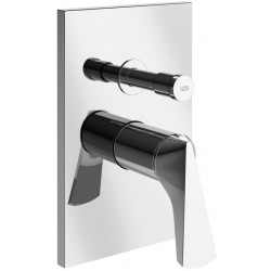 Shower tap Wall-mounted external part 2 way material: Brass mixer With plate without hand shower, hose and holder, color: Chrome surface: Glossy Wall-mounted - external part
