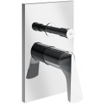 Shower tap Wall-mounted external part 2 way material: Brass mixer With plate without hand shower, hose and holder, color: Chrome surface: Glossy Wall-mounted - external part