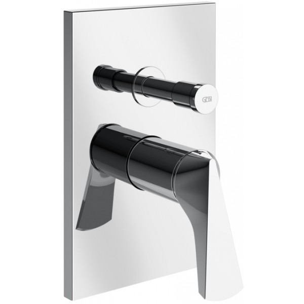 Shower tap Wall-mounted external part 2 way material: Brass mixer With plate without hand shower, hose and holder, color: Chrome surface: Glossy Wall-mounted - external part
