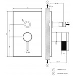 Shower tap Wall-mounted external part 2 way material: Brass mixer With plate without hand shower, hose and holder, color: Chrome surface: Glossy Wall-mounted - external part