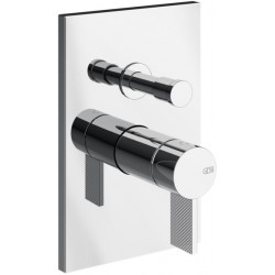 Shower tap Wall-mounted external part 2 way material: Brass mixer With plate without hand shower, hose and holder, color: Chrome surface: Glossy Wall-mounted - external part