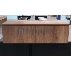 Furniture base without washbasin 100x45x30 material: Wood composite wall mounted, color: Walnut wood Cabinets without wash basin