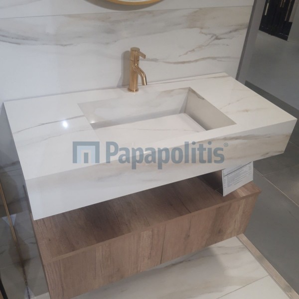 Πάγκος μπάνιου με νιπτήρα 100x47x14 από γρανίτη gres porcell.smaltato επιφάνεια: Γυαλιστερή με 1 νιπτήρα με 1 οπή, χρώμα: Λευκό/Μπεζ Νιπτηροπάγκοι Πάγκος μπάνιου με νιπτήρα 100x47x14 από γρανίτη gres porcell.smaltato επιφάνεια: Γυαλιστερή με 1 νιπτήρα με 1 οπή, χρώμα: Λευκό/Μπεζ Νιπτηροπάγκοι