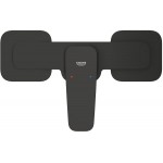 Μπαταρία ντουζιέρας επίτοιχη αναμεικτική από ορείχαλκο κορμός (χωρίς τηλέφωνο, σπιράλ, στήριγμα)  , Matte Black, χρώμα: Μαύρο επιφάνεια: Ματ Επίτοιχες