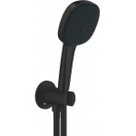 Shower head W/ hose, holder and outlet elbow 3 jets, color: Black surface: Matt Hand showers