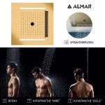 Κεφαλή ντους οροφής 50x50 από ορείχαλκο 3 ροών brushed gold, χρώμα: Χρυσό επιφάνεια: Βουρτσισμένη Κεφαλές ντους Κεφαλή ντους οροφής 50x50 από ορείχαλκο 3 ροών brushed gold, χρώμα: Χρυσό επιφάνεια: Βουρτσισμένη Κεφαλές ντους