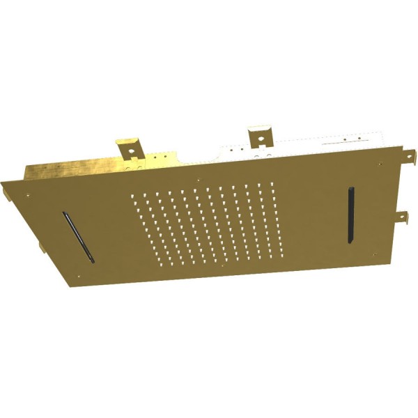 Κεφαλή ντους οροφής 70x40 από inox 2 ροών Brushed Gold, χρώμα: Χρυσό επιφάνεια: Βουρτσισμένη Κεφαλές ντους