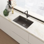 Μπαταρία κουζίνας επικαθήμενη από ορείχαλκο με ντους slate grey, χρώμα: Γκρι επιφάνεια: Ματ Επικαθήμενες