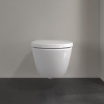 Wall-mounted toilet & toilet seat soft closing, style: Wrapover hidden fixation Self-Cleaning / Rimless 56x37 surface: Glossy, color: White Wall-mounted Wall-mounted toilet & toilet seat soft closing, style: Wrapover hidden fixation Self-Cleaning / Rimless 56x37 surface: Glossy, color: White Wall-mounted