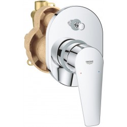 Shower tap Wall-mounted concealed - complete set 2 way material: Brass mixer With plate without hand shower, hose and holder, color: Chrome surface: Glossy Wall-mounted - external part