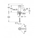 Wash basin tap Deck-mounted material: Brass mixer S size Without waste, color: Chrome surface: Glossy Deck-mounted