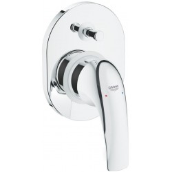 Shower tap Wall-mounted concealed - complete set 2 way material: Brass mixer With plate without hand shower, hose and holder, color: Chrome surface: Glossy Wall-mounted - external part
