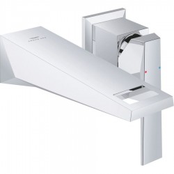 Wash basin tap Wall-mounted - external part 2 holes mixer Without waste, color: Chrome material: Brass surface: Glossy Wall-mounted - external part