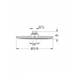 Κεφαλή ντους επίτοιχος τύπος / οροφής 21x21 από ορείχαλκο 1 ροής 210 Ecojoy 5 lt/min, χρώμα: Χρωμέ επιφάνεια: Γυαλιστερή Κεφαλές ντους