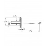 Spout (Nozzle) 17cm Wall-mounted material: Brass, color: Chrome surface: Glossy Bath spouts Spout (Nozzle) 17cm Wall-mounted material: Brass, color: Chrome surface: Glossy Bath spouts