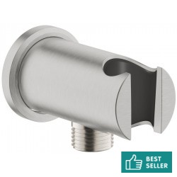 Shower holder Fixed With Outlet elbow material: Brass, color: Chrome surface: Brushed