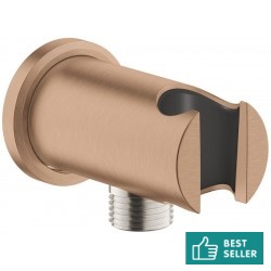 Shower holder Fixed With Outlet elbow material: Brass, color: Pink Gold surface: Brushed Shower holders