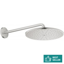 Κεφαλή ντους επίτοιχος τύπος 31x31 από ABS 1 ροής 310, με βραχίονα 42,2cm, supersteel, χρώμα: Χρωμέ επιφάνεια: Βουρτσισμένη Κεφαλές ντους