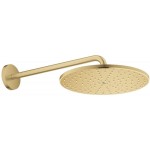 Shower head Wall-mounted 31x31 material: ABS, style: 1 spray, color: Gold surface: Brushed Overhead showers