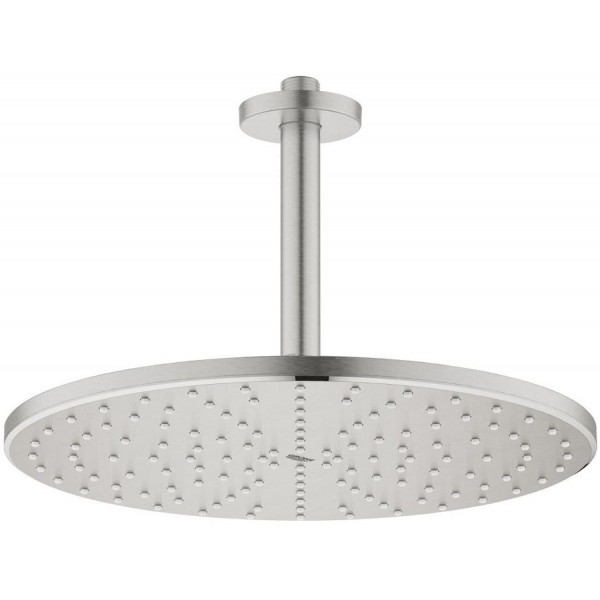 Κεφαλή ντους οροφής 31x31 από ABS 1 ροής 310, με βραχίονα 14,2cm, Supersteel, χρώμα: Χρωμέ επιφάνεια: Βουρτσισμένη Κεφαλές ντους