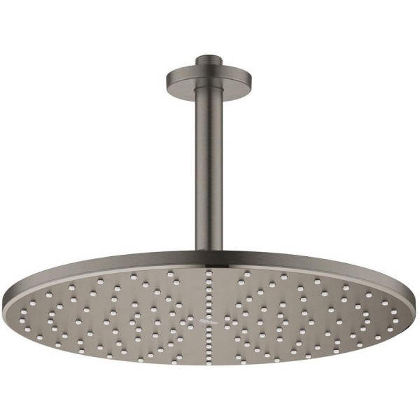 Κεφαλή ντους οροφής 31x31 από ABS 1 ροής 310, με βραχίονα 14,2cm , Brushed Hard Graphite, χρώμα: Γκρι επιφάνεια: Βουρτσισμένη Κεφαλές ντους