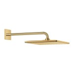 Κεφαλή ντους επίτοιχος τύπος 31x31 από ορείχαλκο 1 ροής 310, με βραχίονα 42,2cm, cool sunrise, χρώμα: Χρυσό επιφάνεια: Γυαλιστερή Κεφαλές ντους