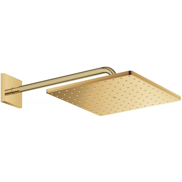 Κεφαλή ντους επίτοιχος τύπος 31x31 από ορείχαλκο 1 ροής 310, με βραχίονα 42,2cm, cool sunrise, χρώμα: Χρυσό επιφάνεια: Γυαλιστερή Κεφαλές ντους