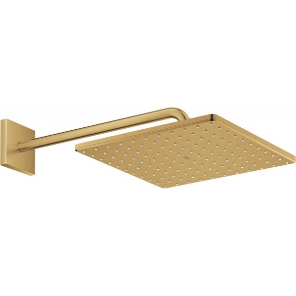 Κεφαλή ντους επίτοιχος τύπος 31x31 από ορείχαλκο 1 ροής 310, με βραχίονα 42,2cm, Brushed Cool Sunrise, χρώμα: Χρυσό επιφάνεια: Βουρτσισμένη Κεφαλές ντους