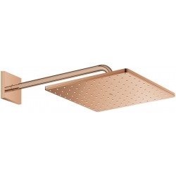 Κεφαλή ντους επίτοιχος τύπος 31x31 από ορείχαλκο 1 ροής 310, με βραχίονα 42,2cm, warm sunset, χρώμα: Ροζ Χρυσό επιφάνεια: Γυαλιστερή Κεφαλές ντους