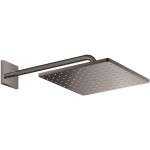 Κεφαλή ντους επίτοιχος τύπος 31x31 από ορείχαλκο 1 ροής 310, με βραχίονα 42,2cm, hard Graphite, χρώμα: Γκρι επιφάνεια: Γυαλιστερή Κεφαλές ντους