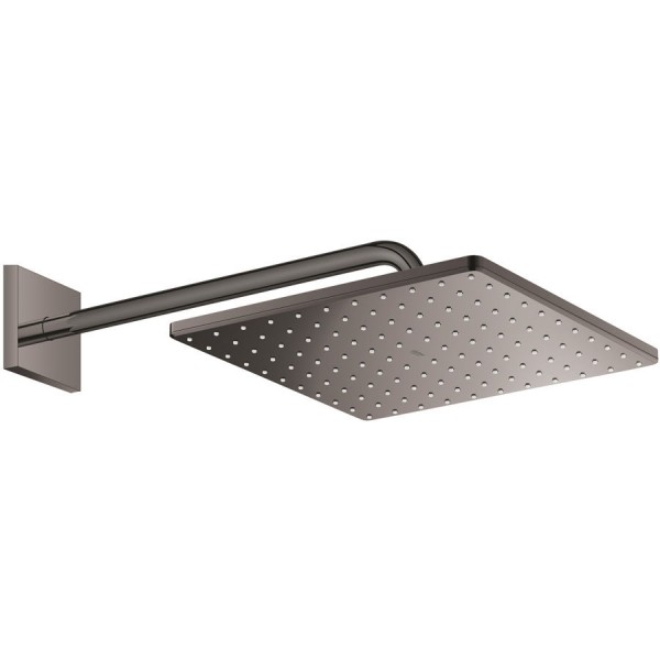 Κεφαλή ντους επίτοιχος τύπος 31x31 από ορείχαλκο 1 ροής 310, με βραχίονα 42,2cm, hard Graphite, χρώμα: Γκρι επιφάνεια: Γυαλιστερή Κεφαλές ντους