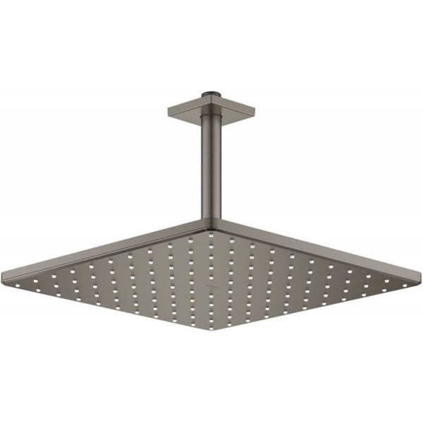 Κεφαλή ντους οροφής 31x31 από ορείχαλκο 1 ροής 310, με βραχίονα, 14,2cm Brushed Hard Graphite, χρώμα: Γκρι επιφάνεια: Βουρτσισμένη Κεφαλές ντους
