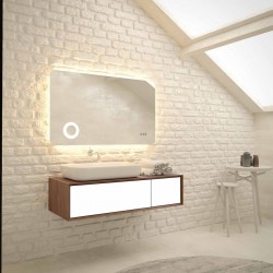 Furniture base without washbasin 120x50x30 material: Lacquer wall mounted, color: Walnut wood Cabinets without wash basin