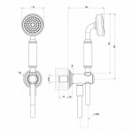 Shower head W/ hose, holder and outlet elbow 1 jet, color: Bronze surface: Brushed Hand showers Shower head W/ hose, holder and outlet elbow 1 jet, color: Bronze surface: Brushed Hand showers