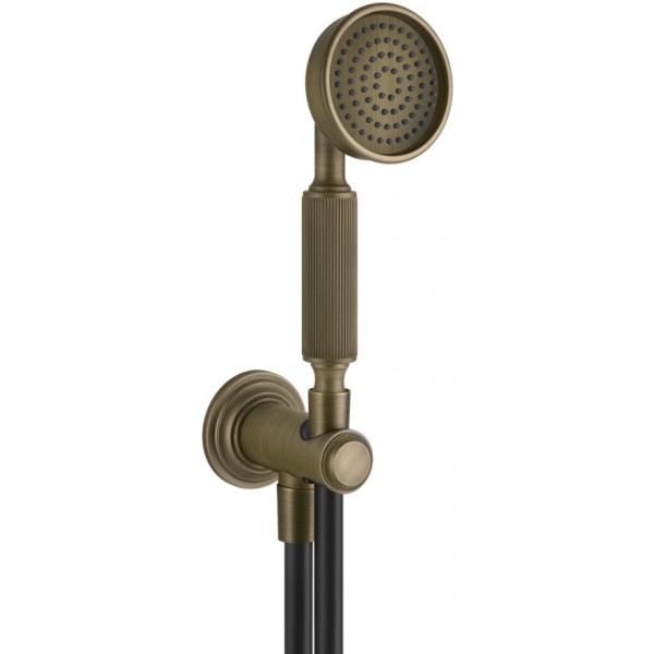Shower head W/ hose, holder and outlet elbow 1 jet, color: Bronze surface: Brushed Hand showers Shower head W/ hose, holder and outlet elbow 1 jet, color: Bronze surface: Brushed Hand showers