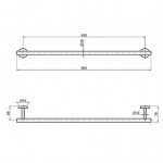 Πετσετοθήκη 66cm (60cm) σταθερή από inox μονή, χρώμα: Χρωμέ επιφάνεια: Βουρτσισμένη Πετσετοθήκες