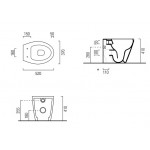 Floor standing toilet & toilet seat soft closing, style: Wrapover back to wall horizontal outlet p Rimless Slim 52x37 surface: Glossy, color: White Floor standing Floor standing toilet & toilet seat soft closing, style: Wrapover back to wall horizontal outlet p Rimless Slim 52x37 surface: Glossy, color: White Floor standing