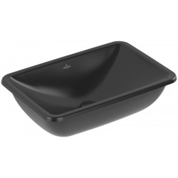 Νιπτήρας υποκαθήμενος 54x34 από πορσελάνη Pure Black CeramicPlus, Titanceram (60,5x41) με υπερχείλιση, χρώμα: Μαύρο επιφάνεια: Ματ Υποκαθήμενοι