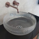 Bathroom furniture set with washbasin 99x45x50 material: Wood composite wall mounted, color: Walnut wood Bathroom furniture sets