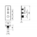 Shower tap Wall-mounted external part 2 way material: Brass thermostatic With plate with separate exits without hand shower, hose and holder, color: Black surface: Brushed Wall-mounted - external part