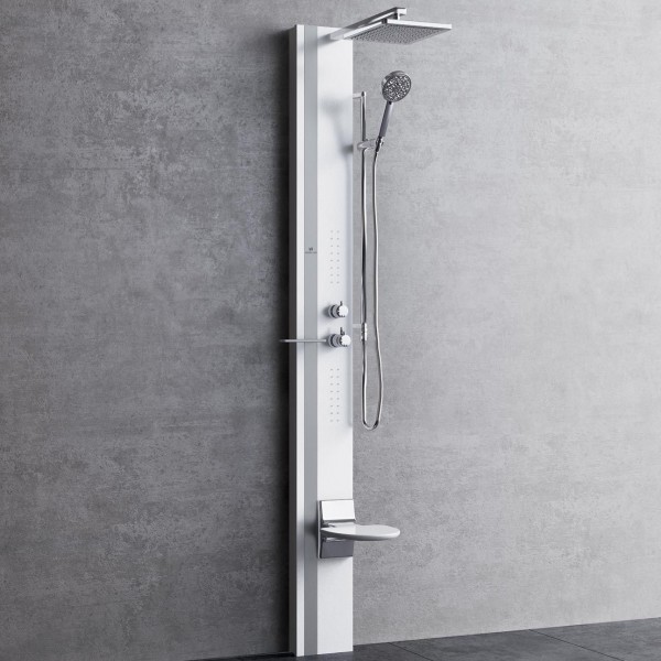 Shower column (Body jet) 205cm material: Aluminum, color: Chrome/White surface: Matt Indoor