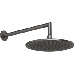 Shower head Wall-mounted 25x25 material: Brass, style: 1 spray, color: Black surface: Brushed Overhead showers